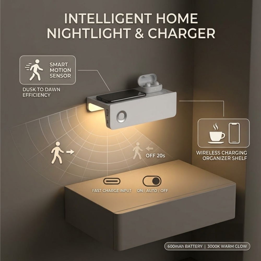 Smart Night Light - Lampu LED Nirkabel untuk Lemari, Lampu