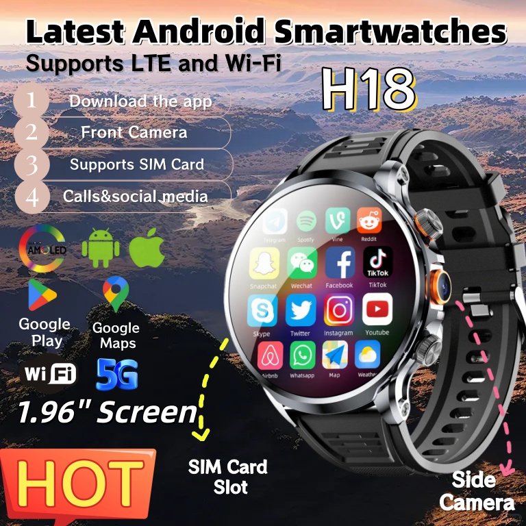 Smart Home Battery Camera - Jam Tangan Pintar Android H18 4G