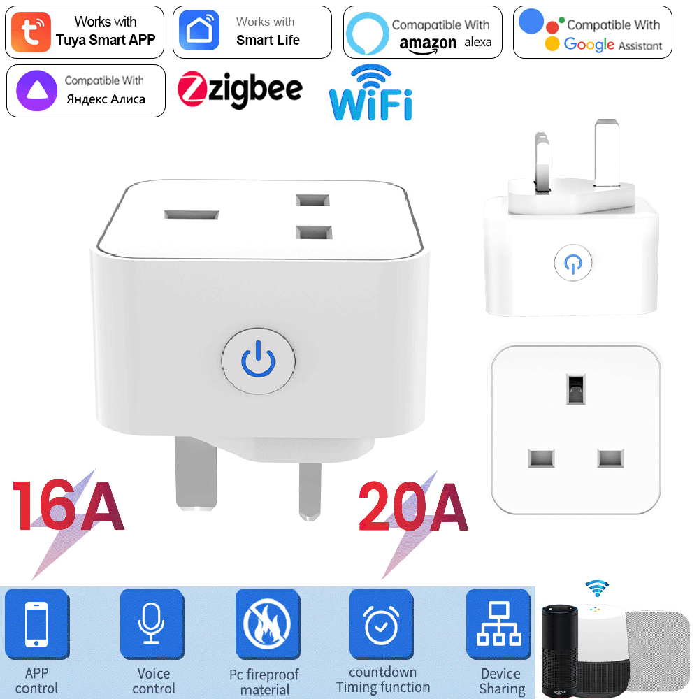 Smart Home Tools - Tuya Smart Socket 16A/20A WiFi atau