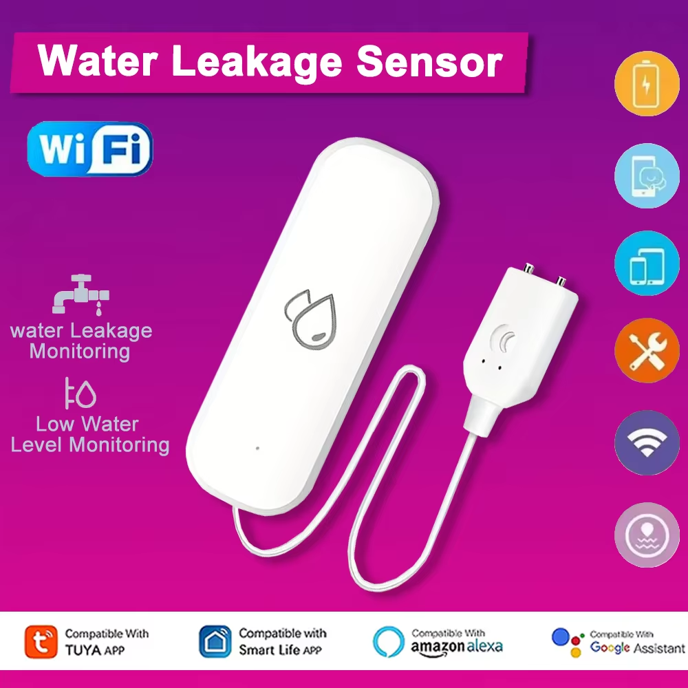 Smart Home Features - Sensor Alarm Kebocoran Air WiFi Tuya,