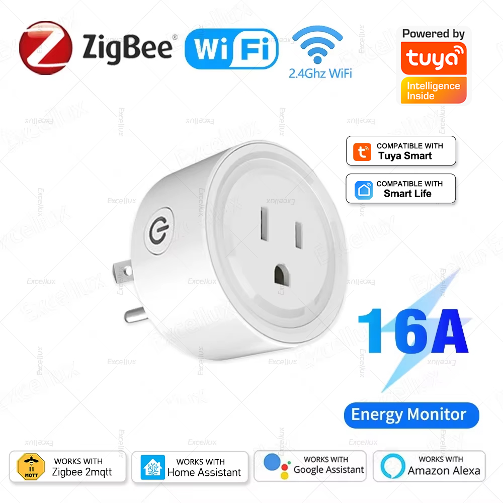 Smart Home Energy Monitor - Soket Pintar Tuya WiFi Atau Zigbee