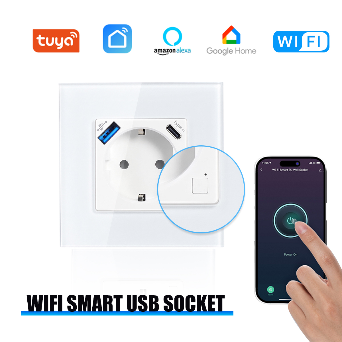 Smart Home Energy Monitor - GEYA Wifi EU Socket dengan Antarmuka