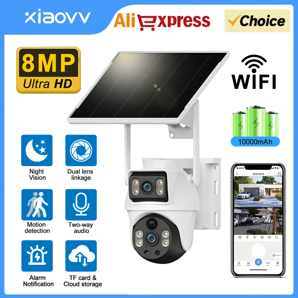Smart Home Battery Camera - Kamera WiFi Tenaga Surya Lensa Ganda