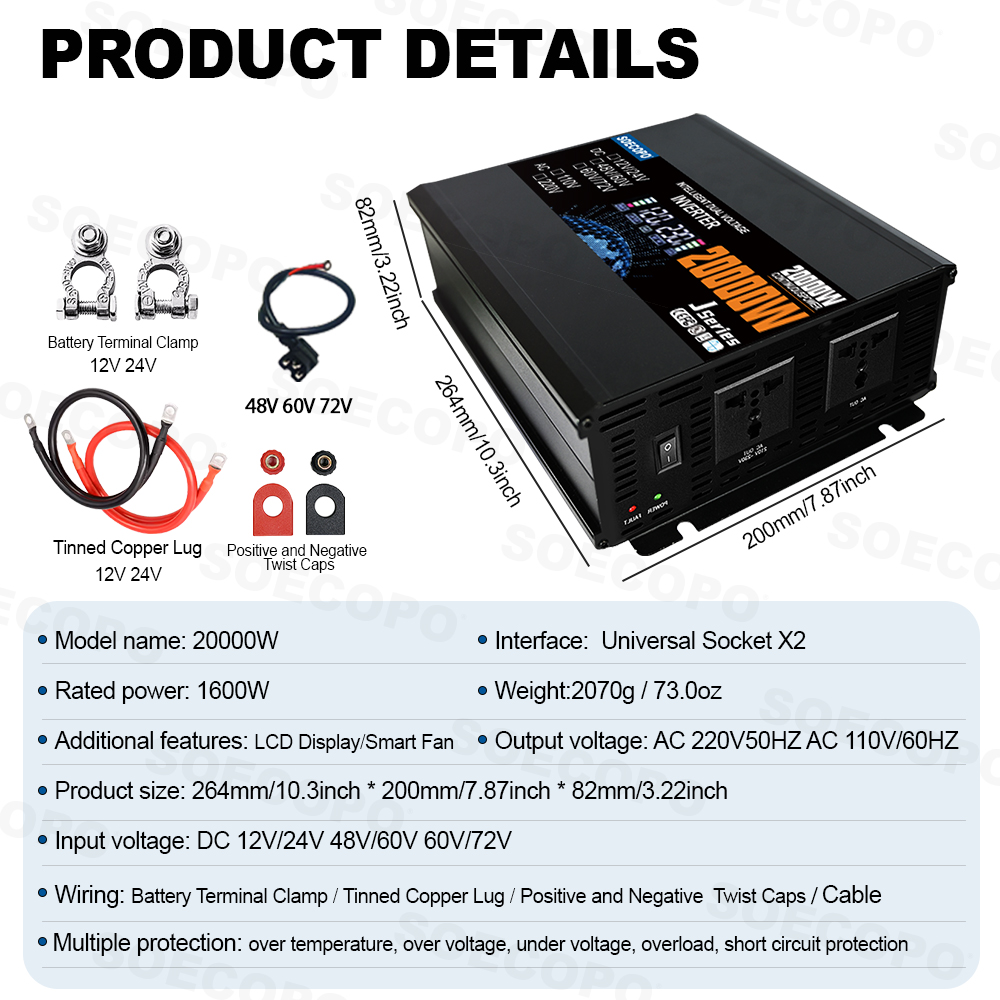 Inverter Pintar 20000W - Input - Smart Home Features ulasan dan harga