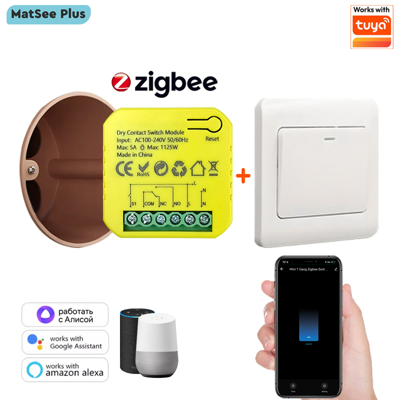 Smart ZigBee Dry Contact Switc - Smart Home Plus ulasan dan harga