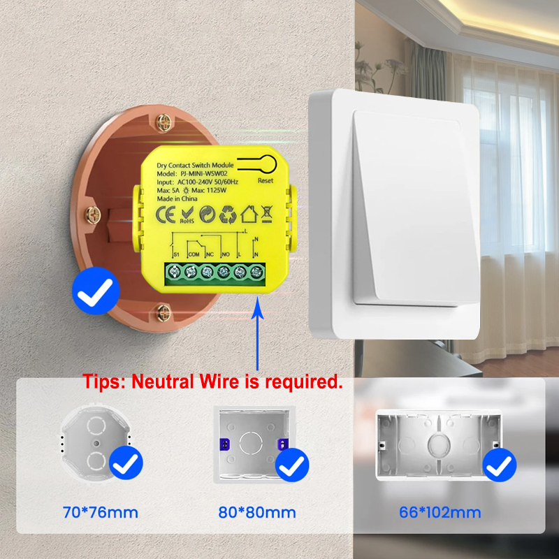 Smart ZigBee Dry Contact Switc - Smart Home Plus ulasan dan harga