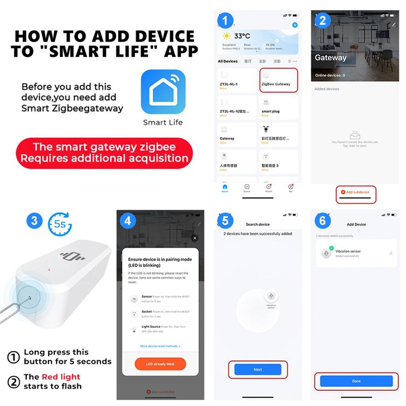 AA87 Zigbee Deteksi Sensor Get - Smart Home Notifications ulasan dan harga