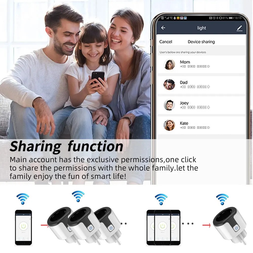Stop Kontak Pintar WiFi EU, Be - Smart Home Energy Monitor ulasan dan harga