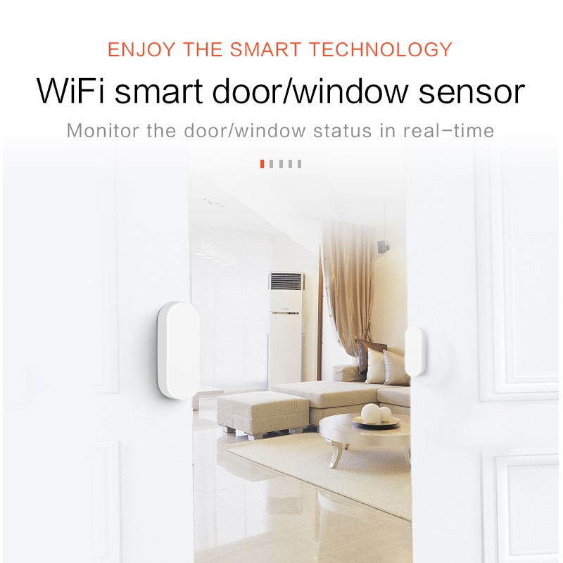 Sensor pintu WiFi pintar Tuya  - Smart Home Notifications ulasan dan harga