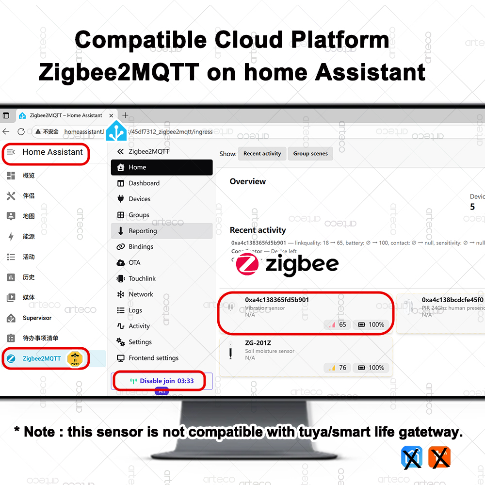 Sensor Getaran ZigBee 3.0 Cerd - Smart Home Tools ulasan dan harga