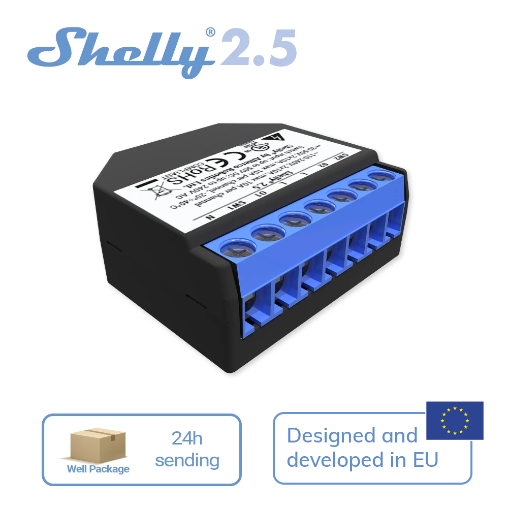 Shelly 2.5 Smart Home Double R - Smart Home Open Source ulasan dan harga