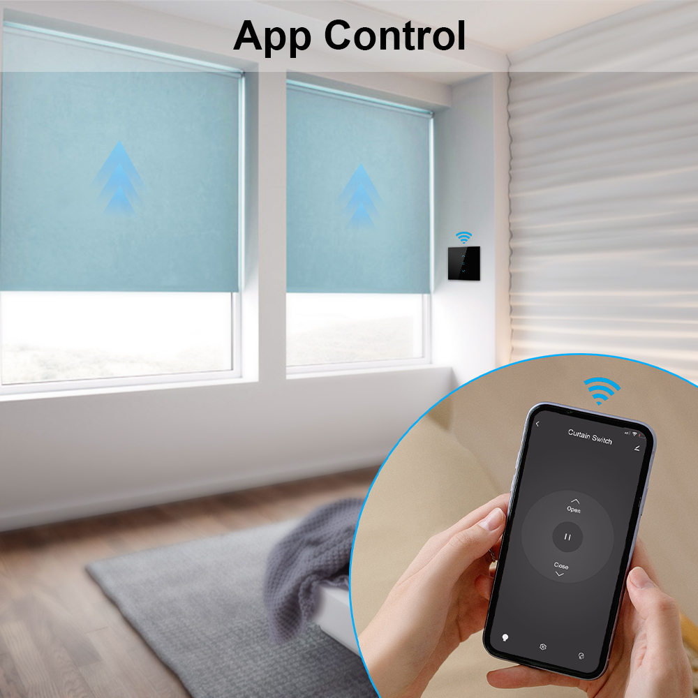 QCSMART Roller Shutter tombol  - Smart Home Blinds ulasan dan harga