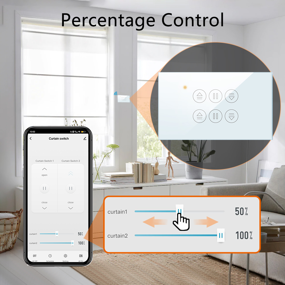 QCSMART WiFi Tirai Ganda US Sw - Smart Home Blinds ulasan dan harga