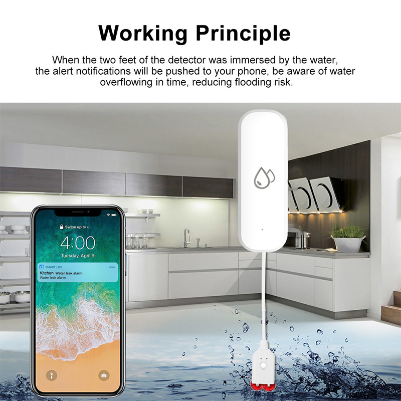 Sensor Alarm Kebocoran Air WiF - Smart Home Features ulasan dan harga