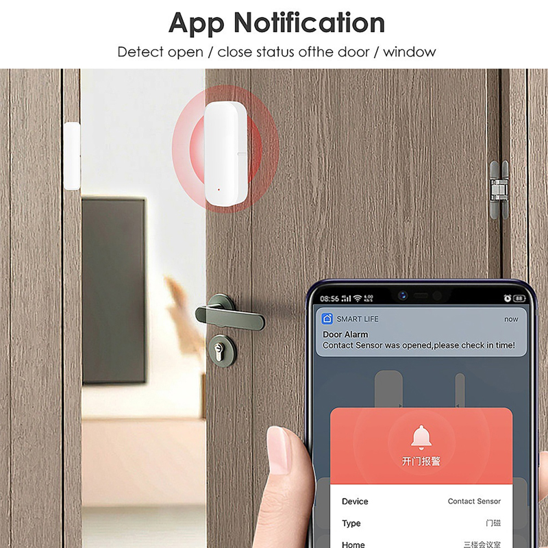 Tuya Smart WiFi Sensor Pintu R - Smart Home Notifications ulasan dan harga
