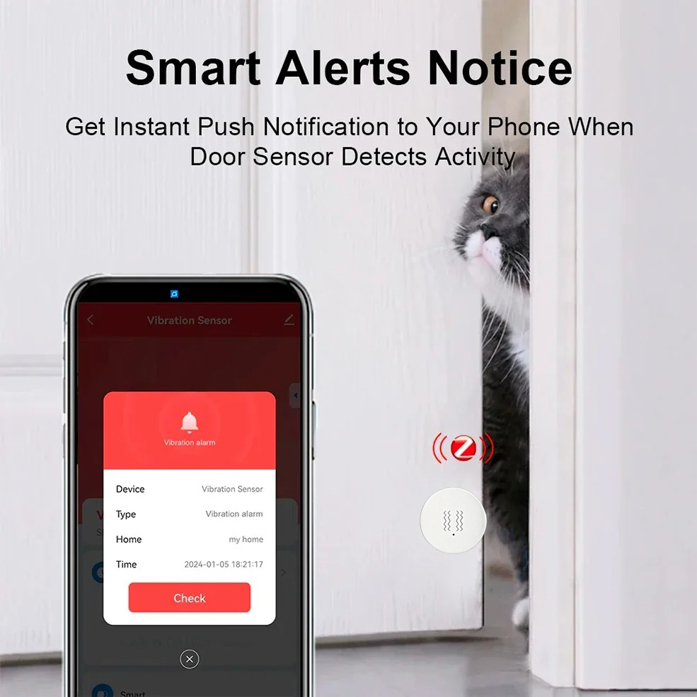 Sensor Getaran Cerdas Tuya Zig - Smart Home Notifications ulasan dan harga