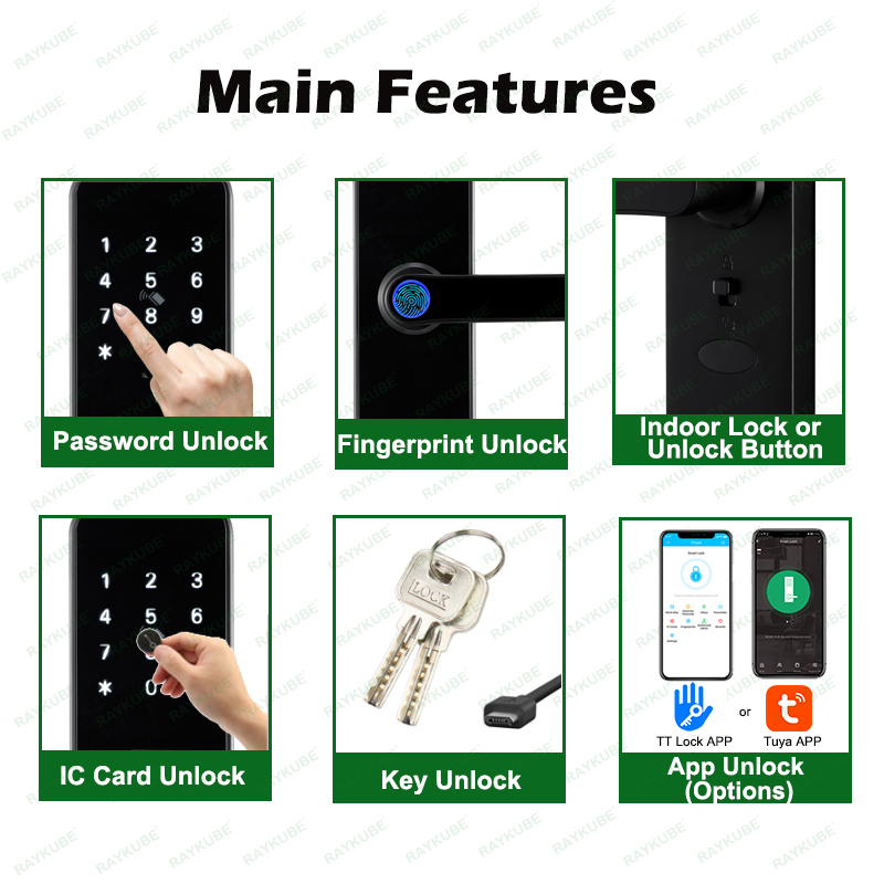 RAYKUBE K8 Kunci Pintu Pintar  - Smart Home Website ulasan dan harga